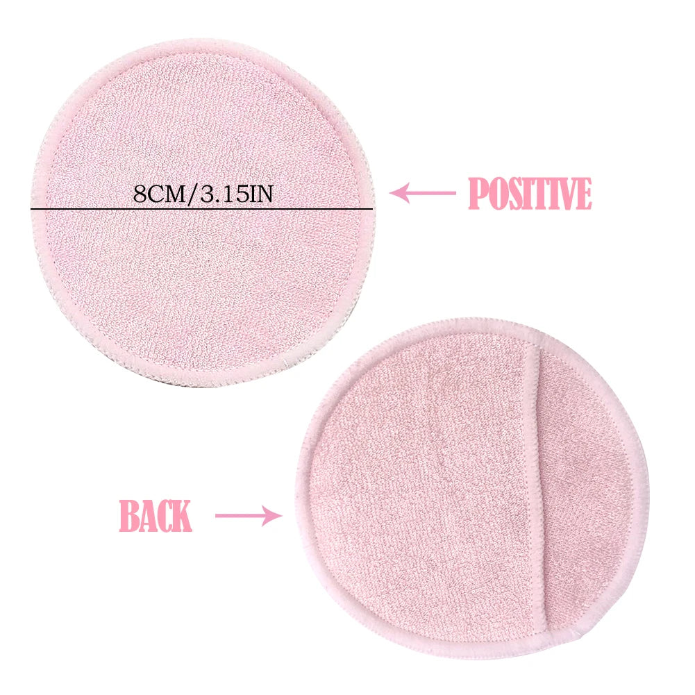 Reusable Bamboo Makeup Remover Pads Cotton 12Pcs/Pack Microfiber Washable Rounds Cleansing Facial Tools Make up Removal Pad