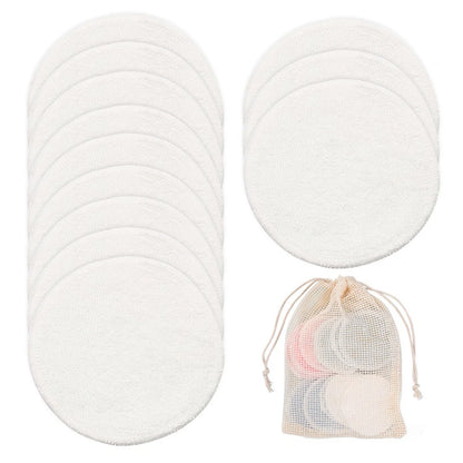 Reusable Bamboo Makeup Remover Pads Cotton 12Pcs/Pack Microfiber Washable Rounds Cleansing Facial Tools Make up Removal Pad