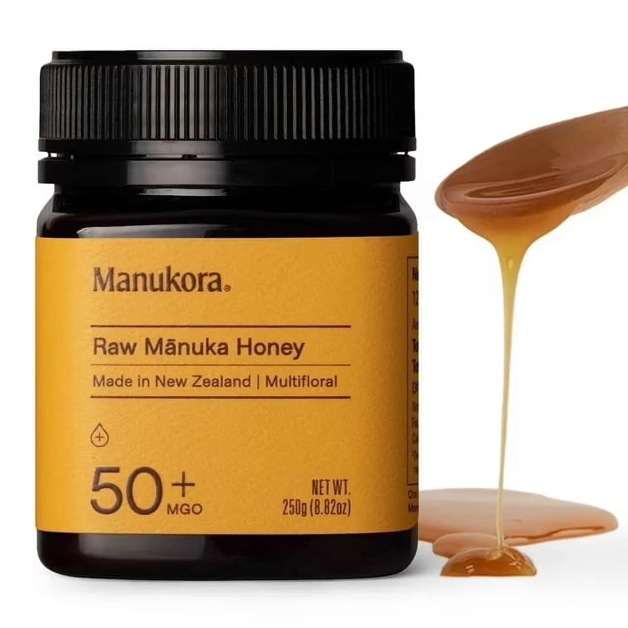 Raw Manuka Honey MGO 50+, Non-Gmo, Certified UMF & MGO, 100% Pure New Zealand Honey, 8.8Oz (250G) Jar